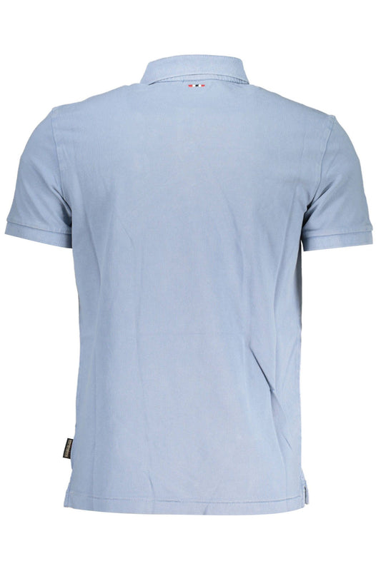 Elegant Light Blue Cotton Polo with Logo Detail