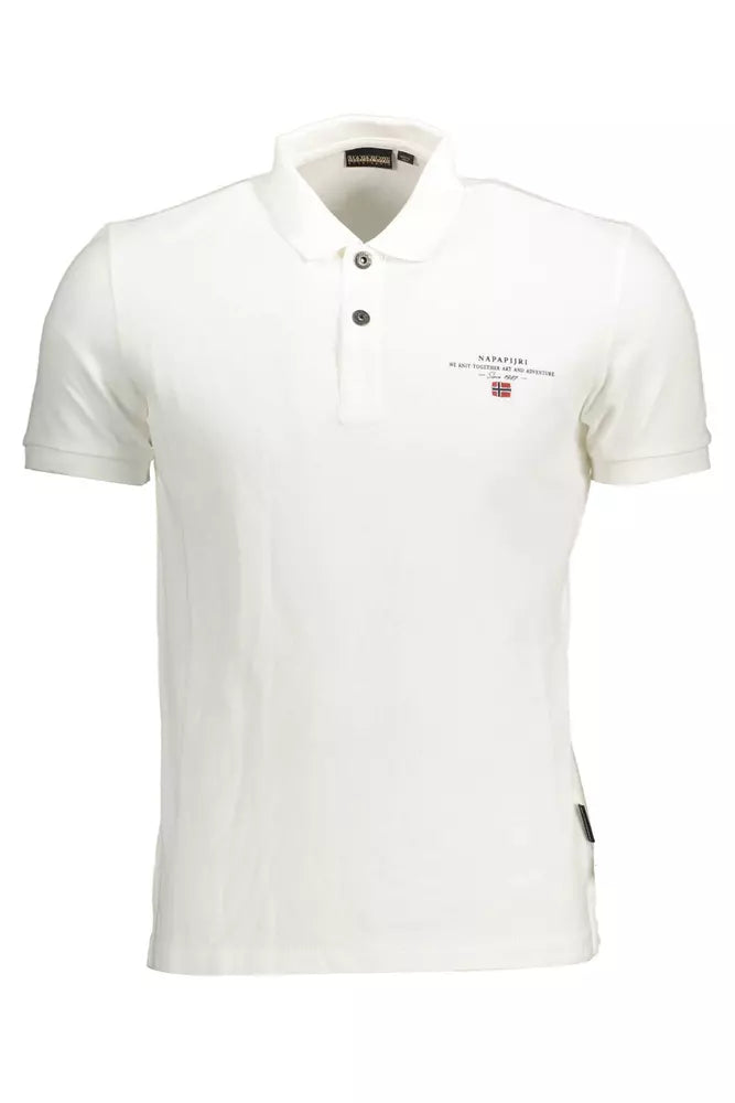 Elegant White Embroidered Polo Shirt