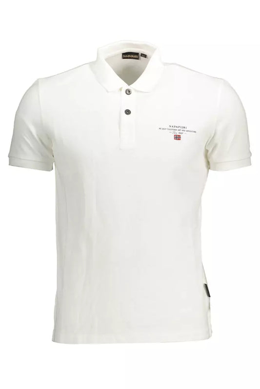 Elegant White Embroidered Polo Shirt