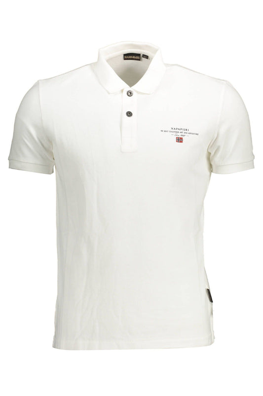 Elegant White Embroidered Polo for Men
