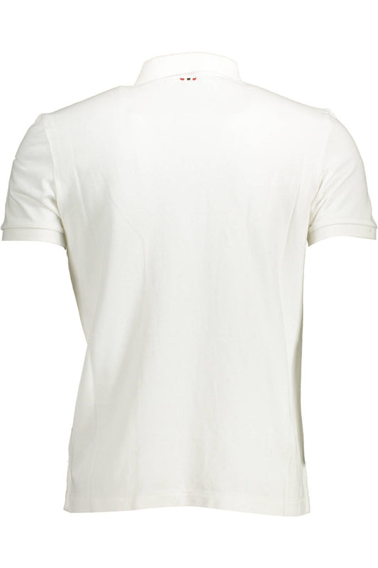 Elegant White Embroidered Polo for Men