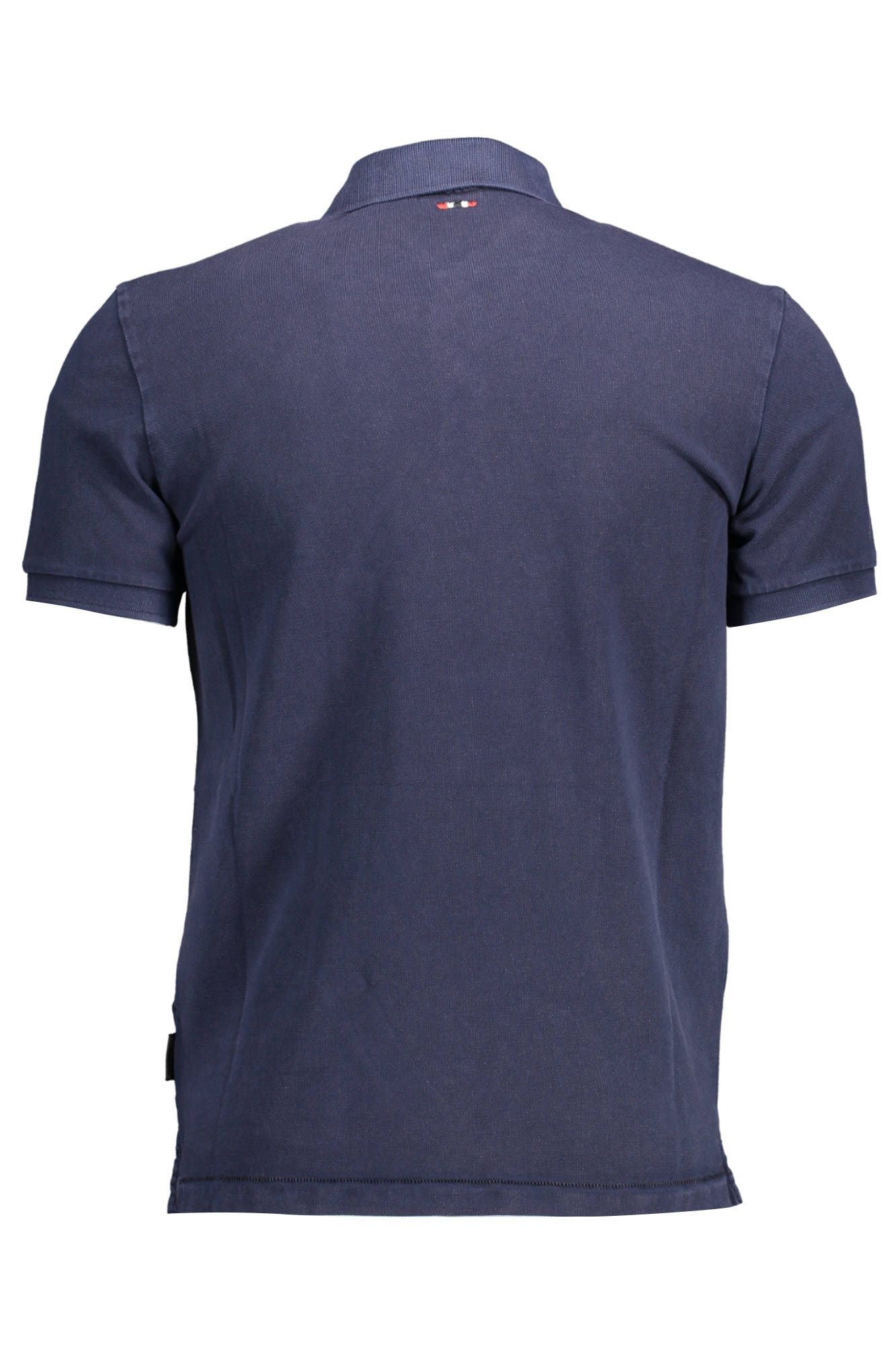 Elevated Blue Cotton Polo with Chic Detailing