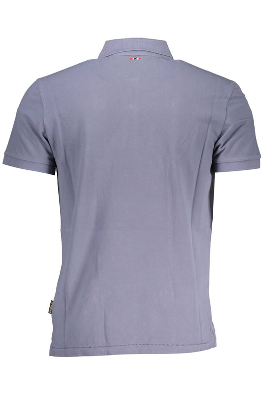 Blue Cotton Polo Shirt