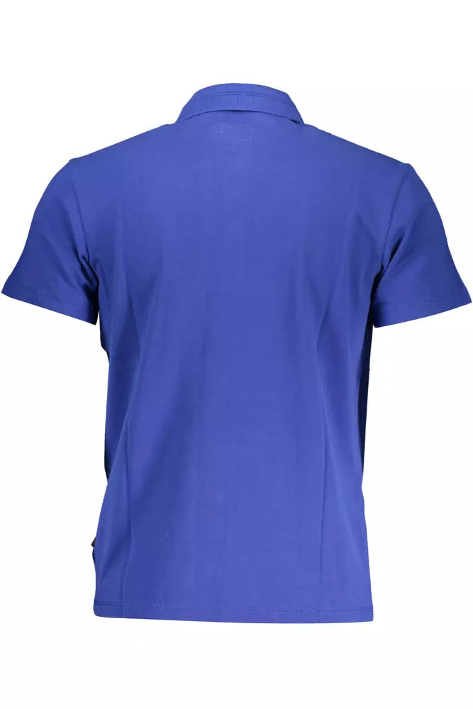 Elegant Short-Sleeved Blue Polo
