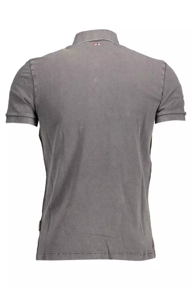 Elegant Gray Short-Sleeved Polo