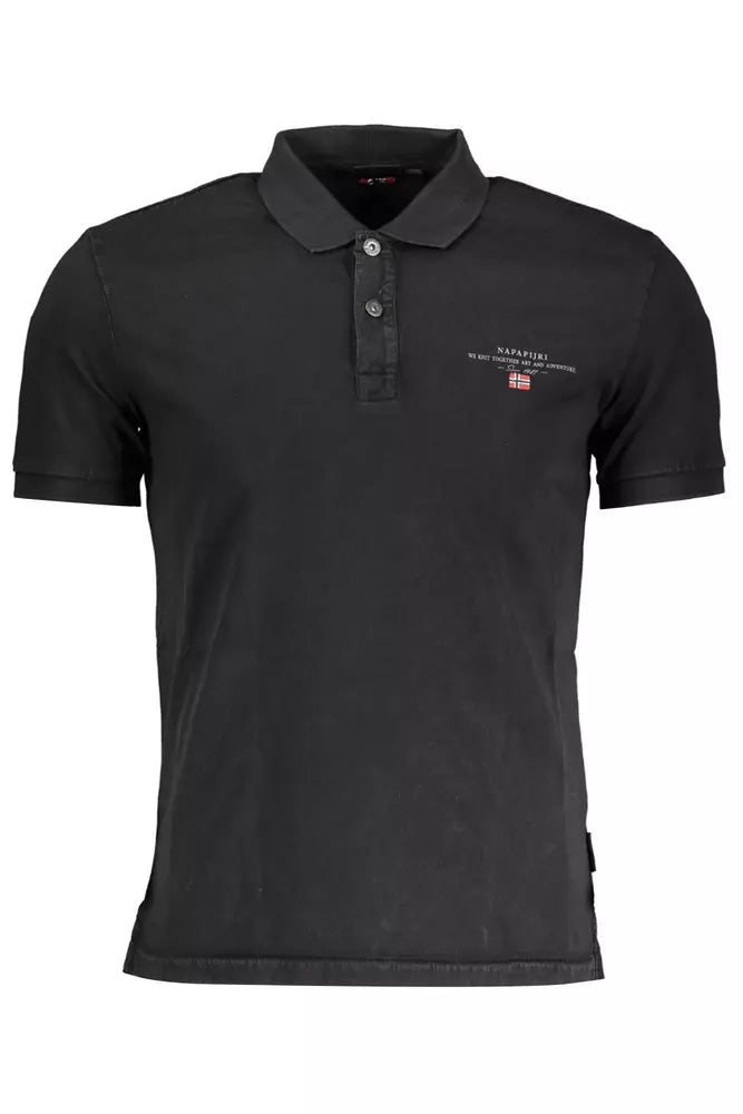 Elegant Black Embroidered Polo