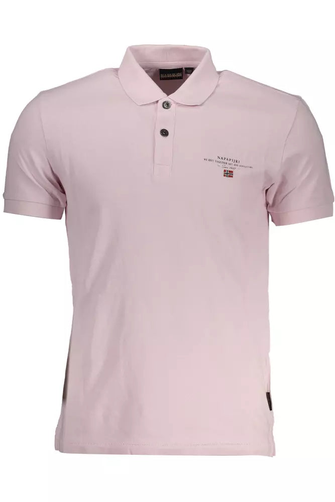 Elegant Pink Polo with Chic Embroidery