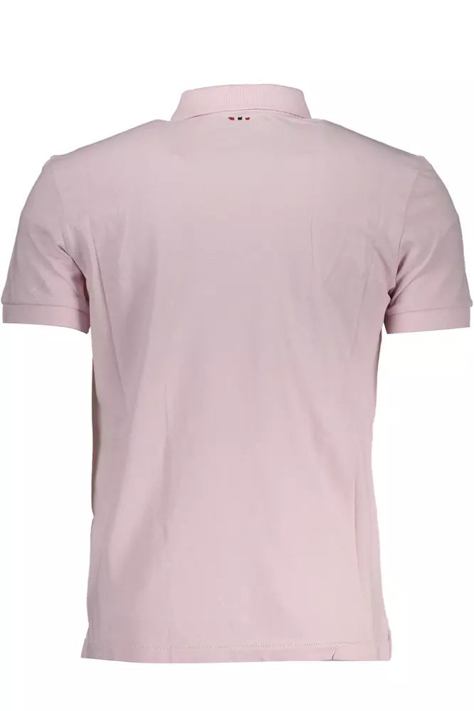 Elegant Pink Polo with Chic Embroidery