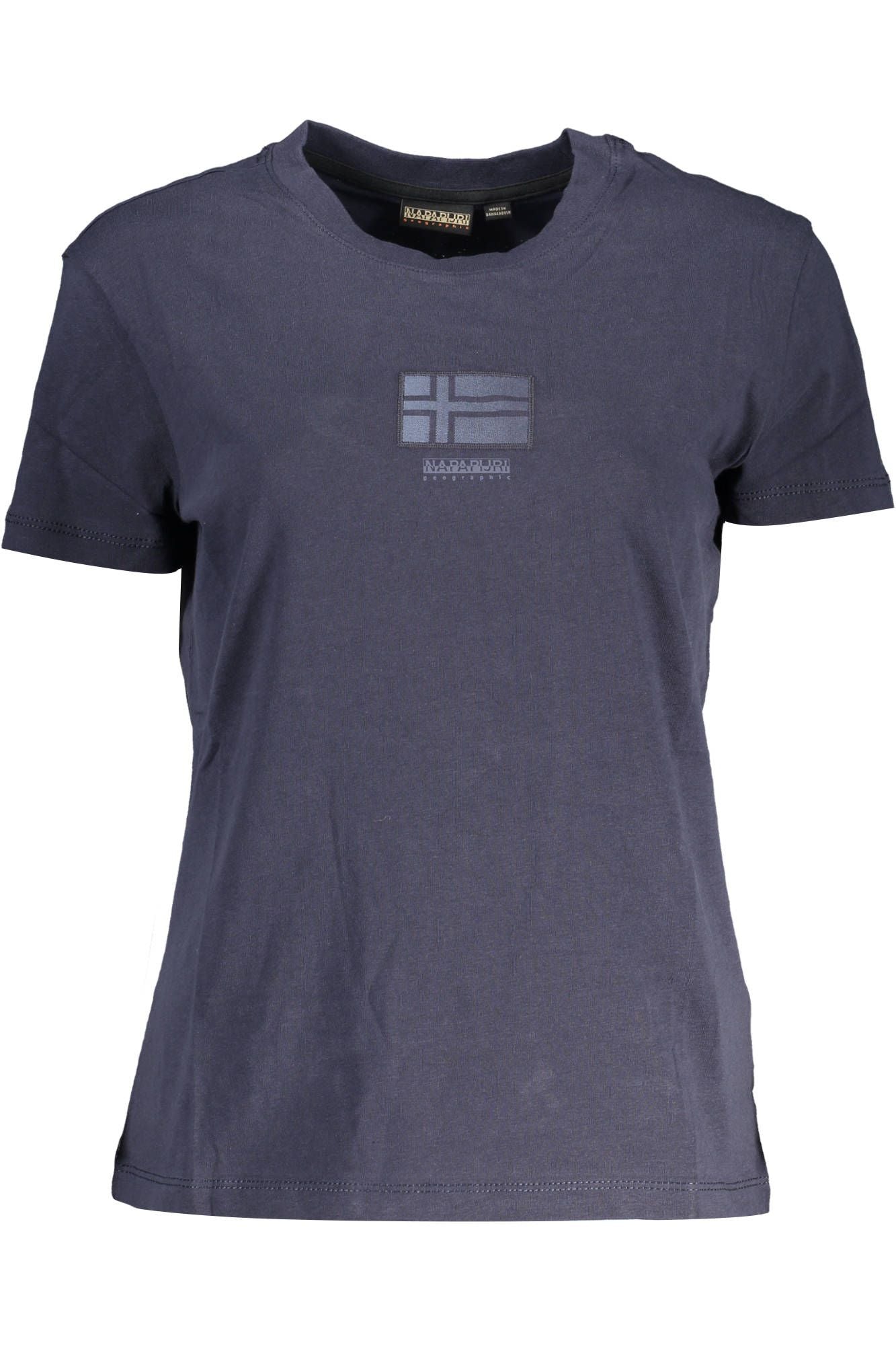 Chic Short-Sleeved Blue Cotton Tee