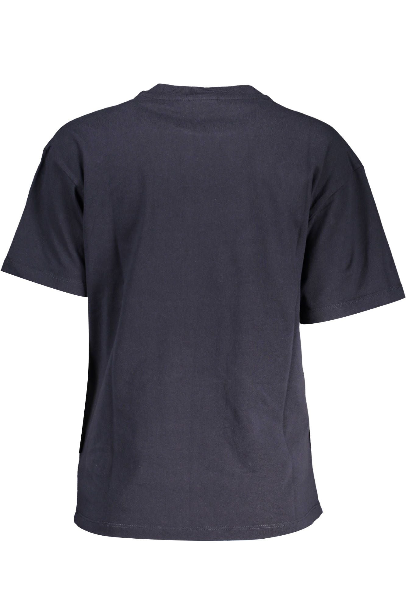 Chic Blue Cotton Tee with Iconic Print