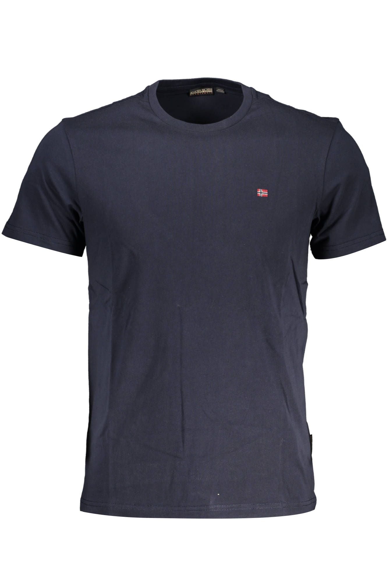 Chic Blue Embroidered Logo Tee