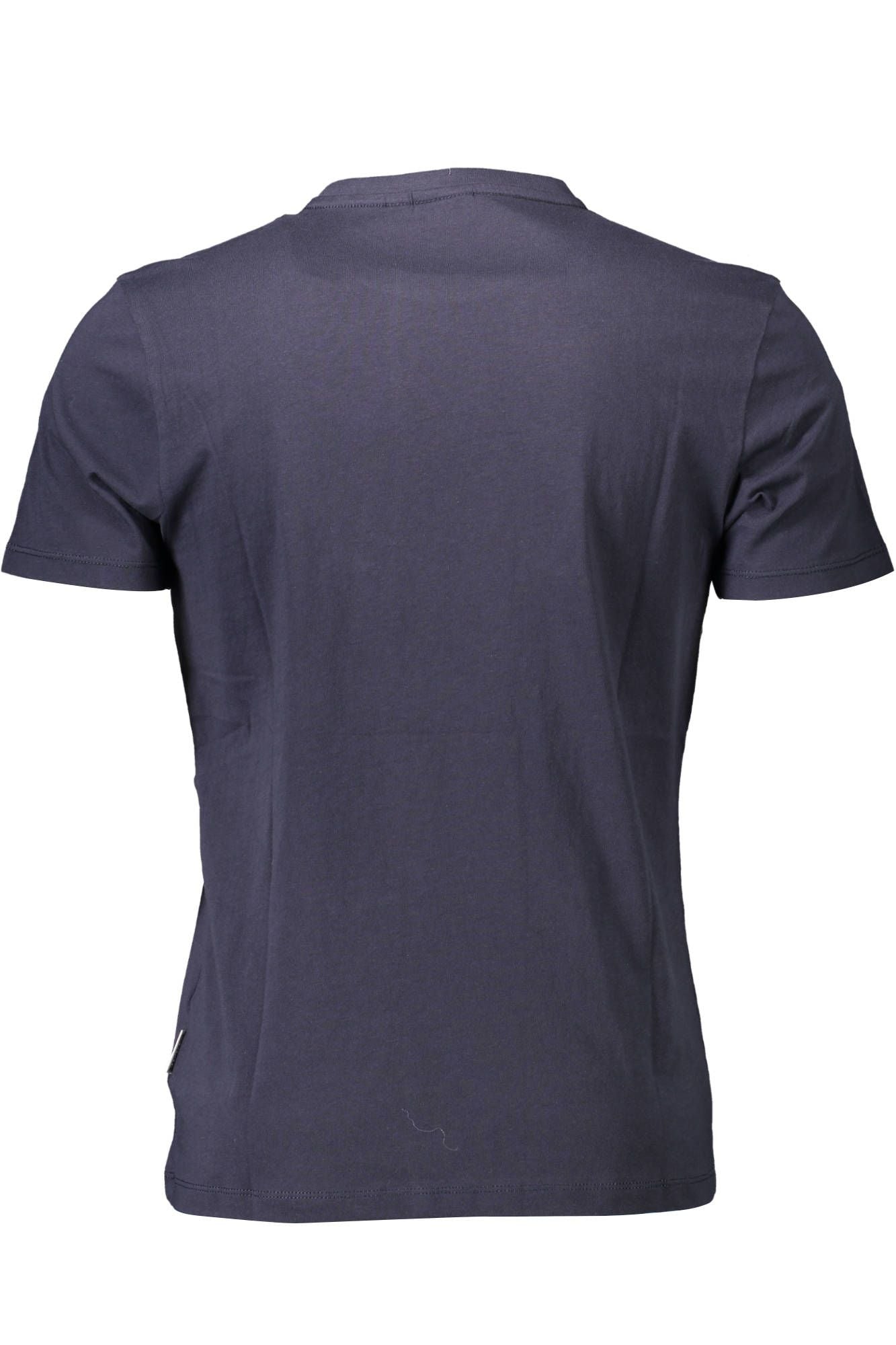 Chic Blue Cotton Crew Neck Tee with Logo