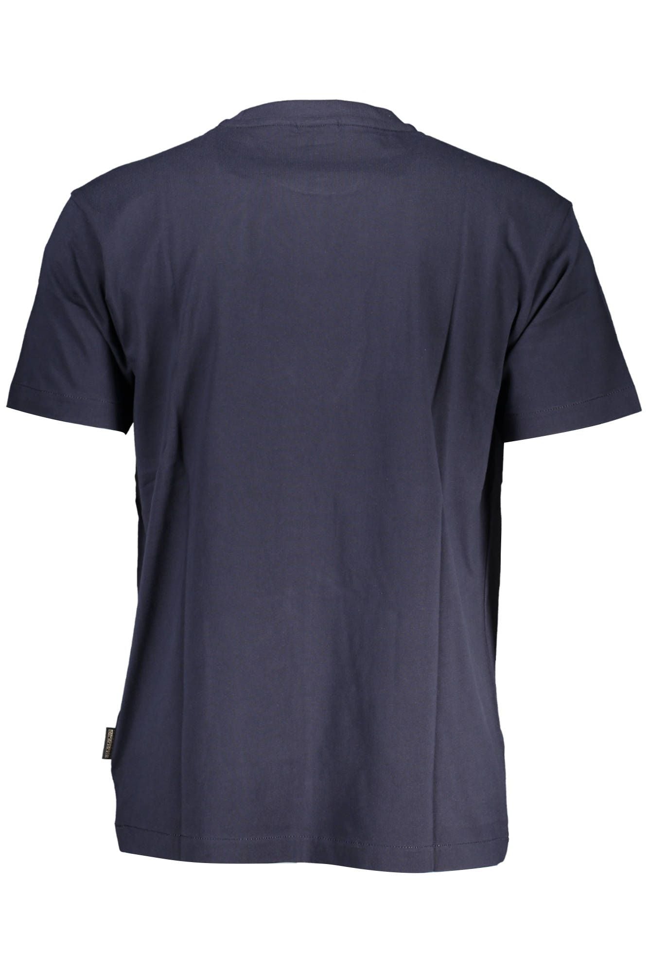Chic Blue Printed Tee with Classic Logo