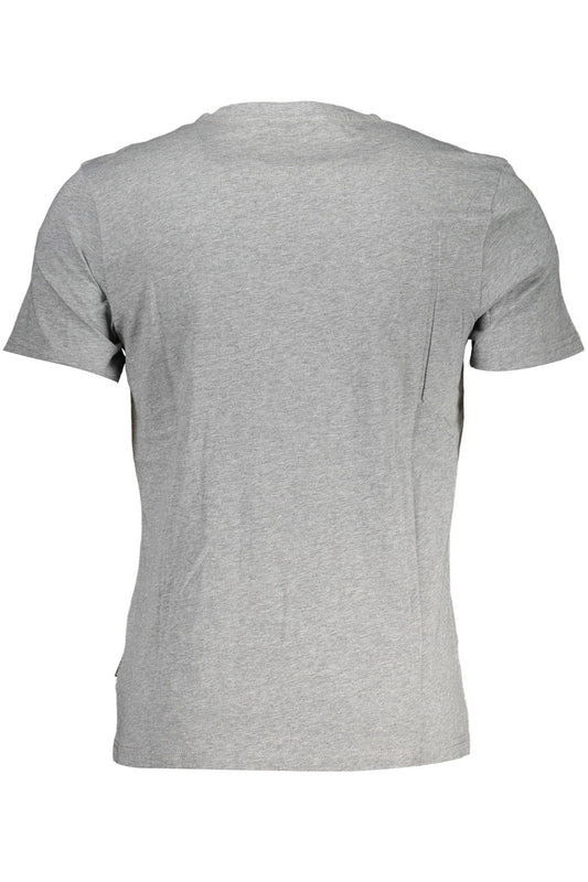 Classic Gray Cotton Tee with Signature Print