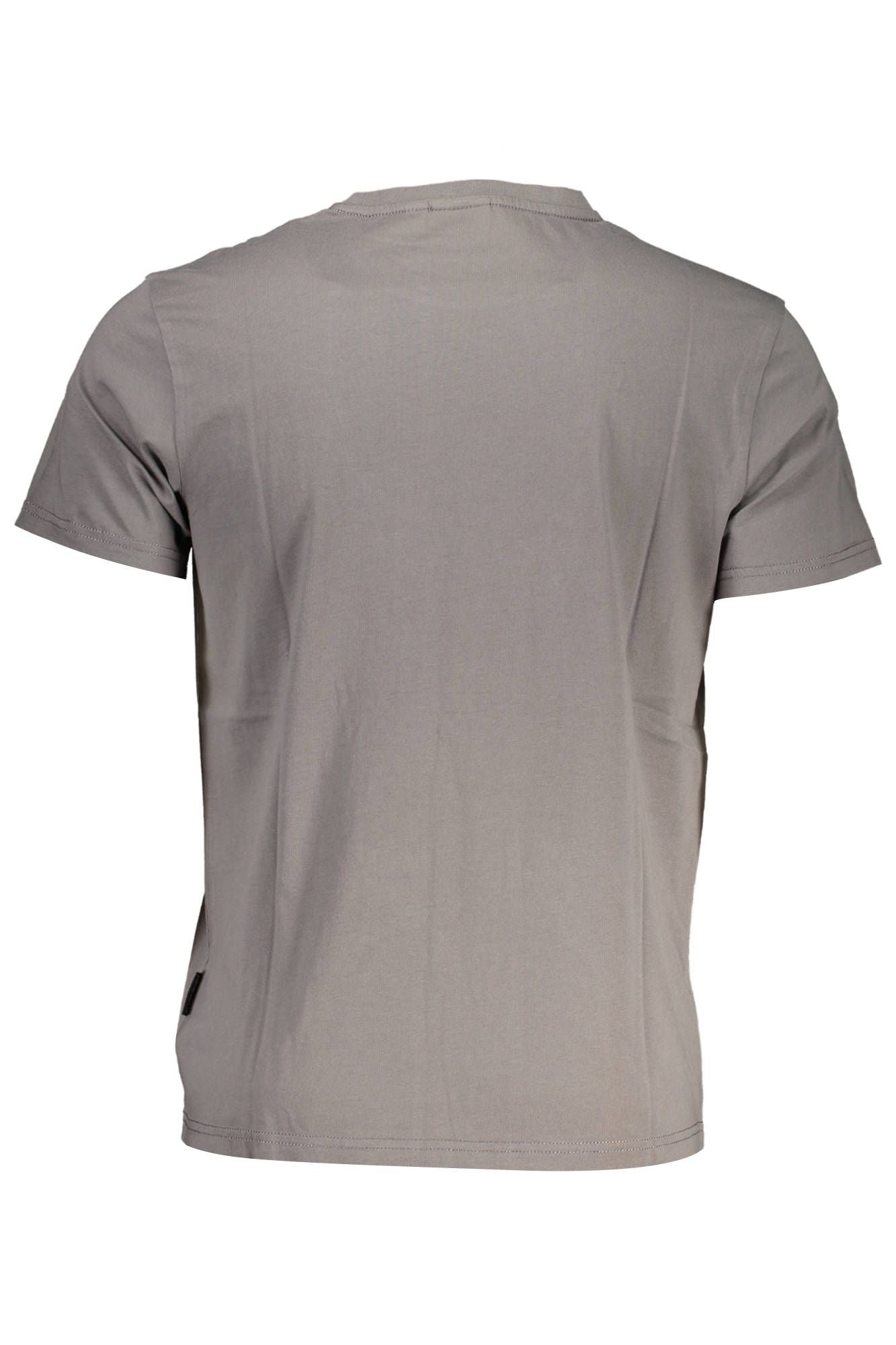 Chic Grey Embroidered Logo Tee
