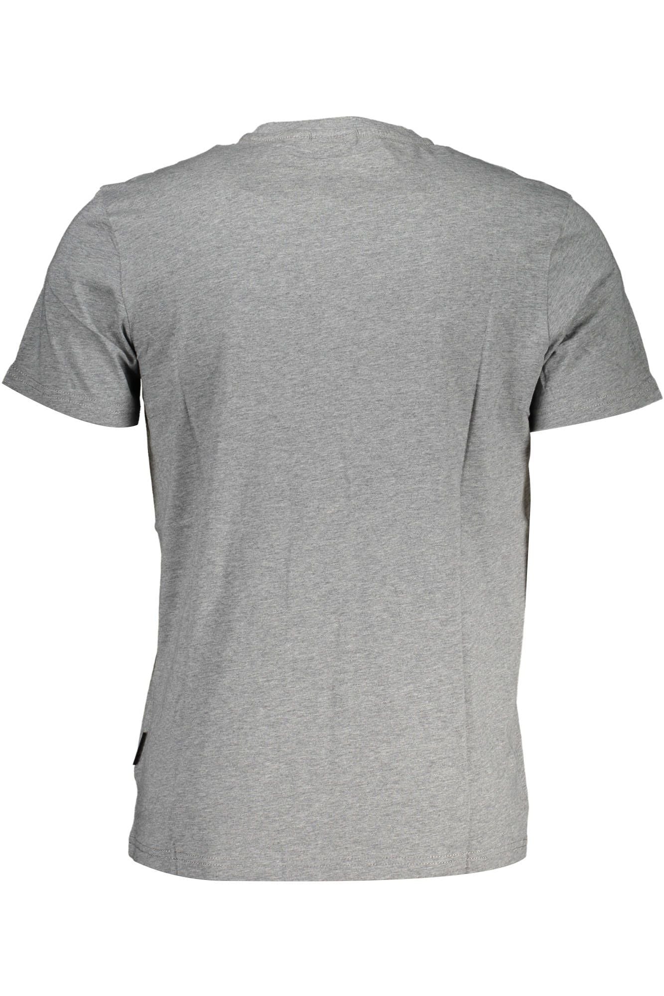 Embroidered Logo Gray Cotton T-Shirt