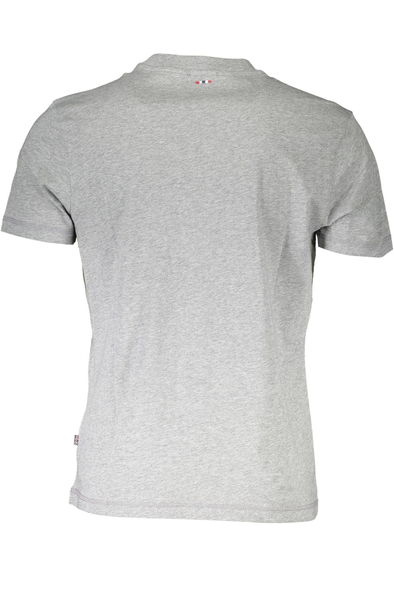 Chic Gray Round Neck Logo Tee