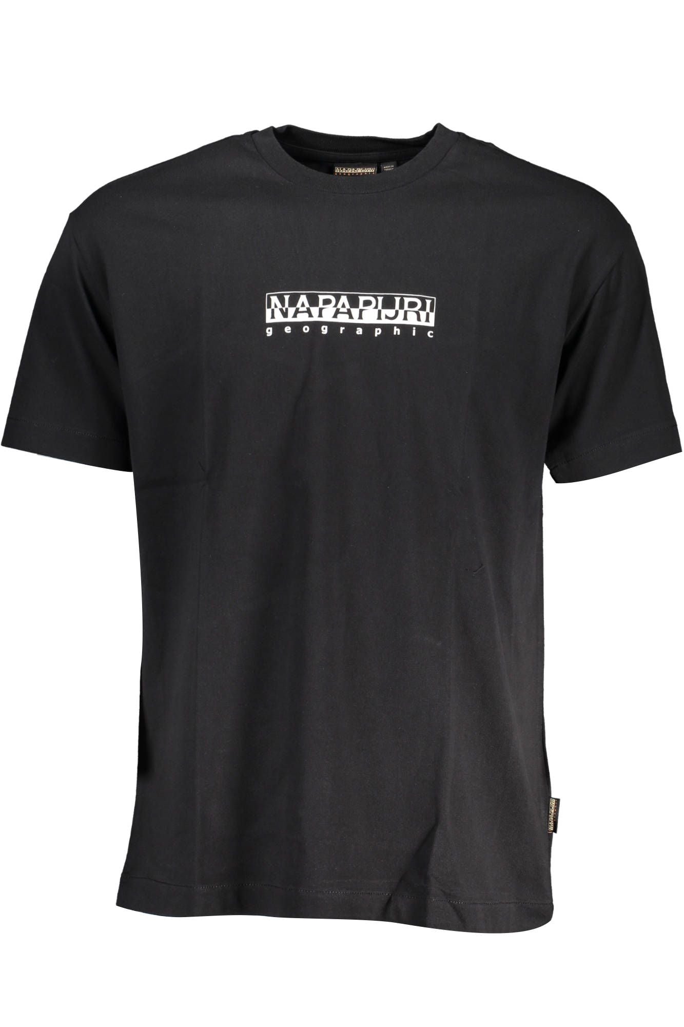Chic Black Printed Tee With Classic Logo