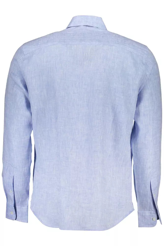 Elegant Light Blue Linen Shirt