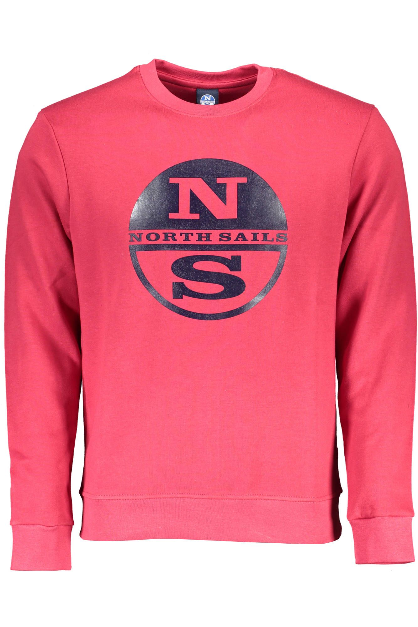 Radiant Red Round Neck Sweatshirt with Logo
