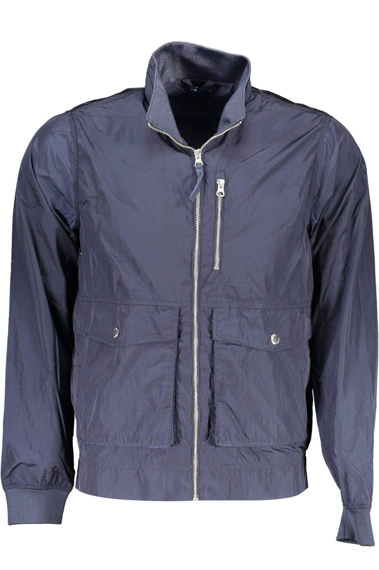 Chic Blue Sports Jacket with Multiple Pockets