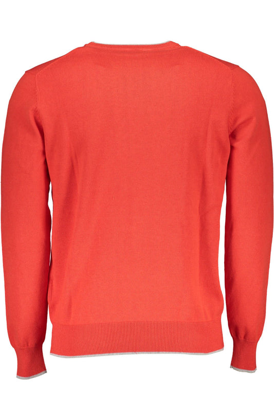Chic Red Round Neck Long-Sleeve Sweater