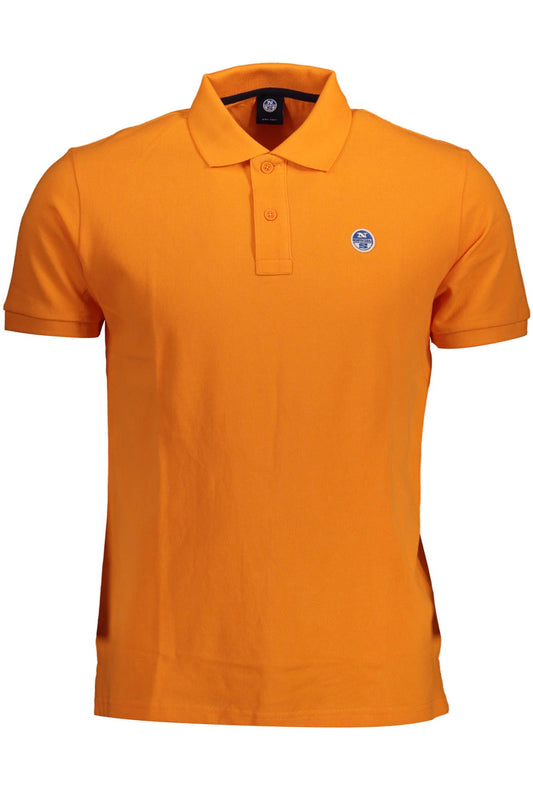 Vibrant Orange Cotton Polo Shirt for Men