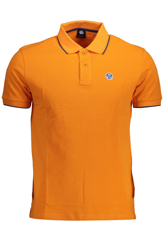 Chic Orange Contrast Detail Polo Shirt