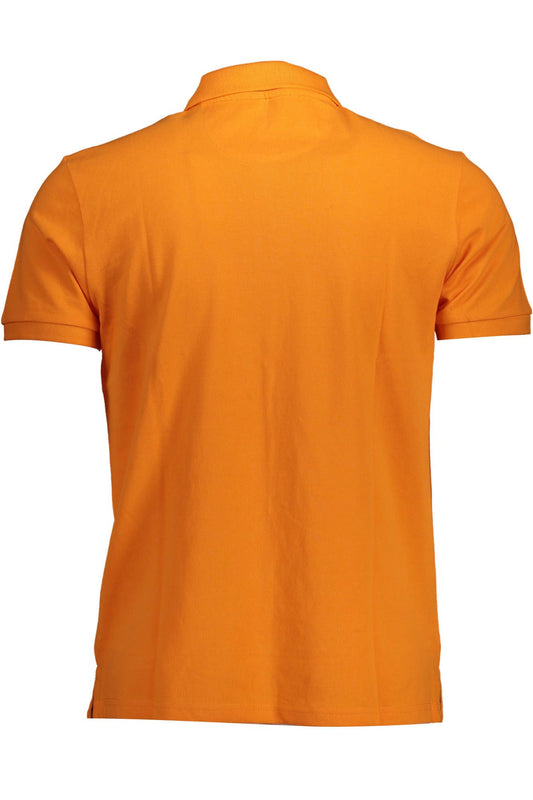 Vibrant Orange Cotton Polo Shirt for Men