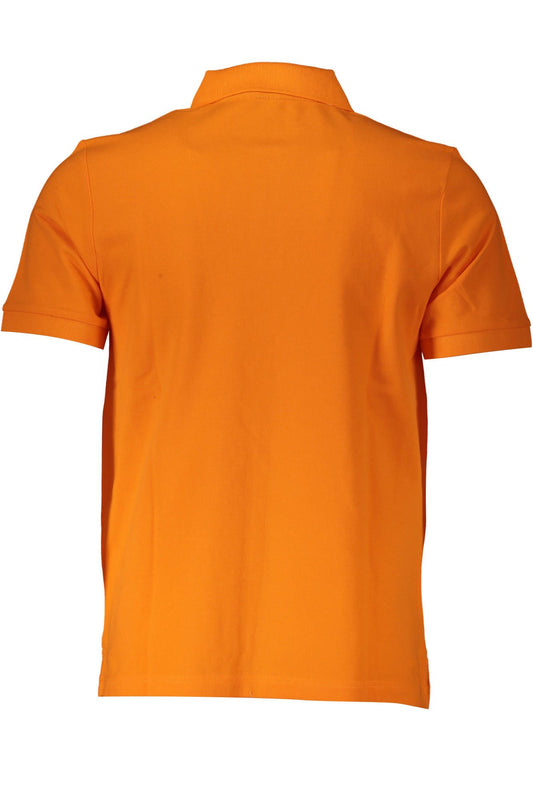 Chic Orange Cotton Polo Shirt with Logo