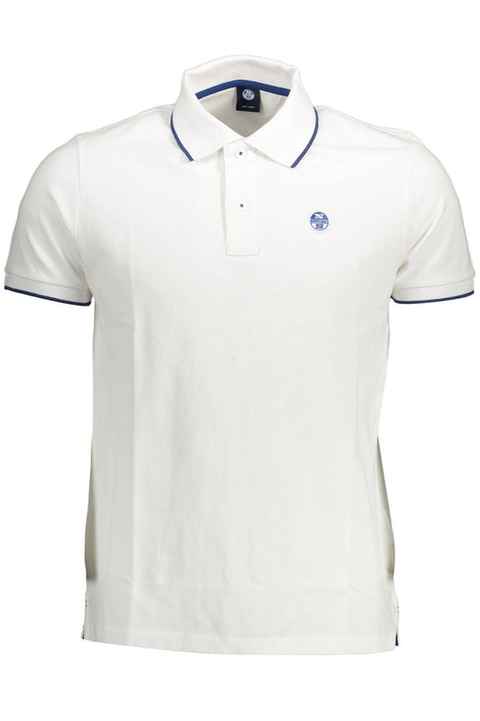 Chic White Contrast Detail Polo Shirt