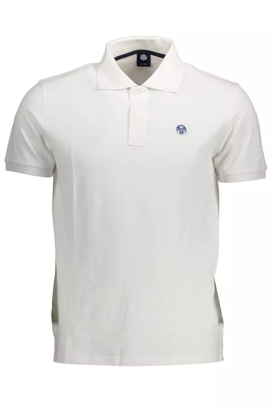 Elegant White Cotton Polo With Logo Detail