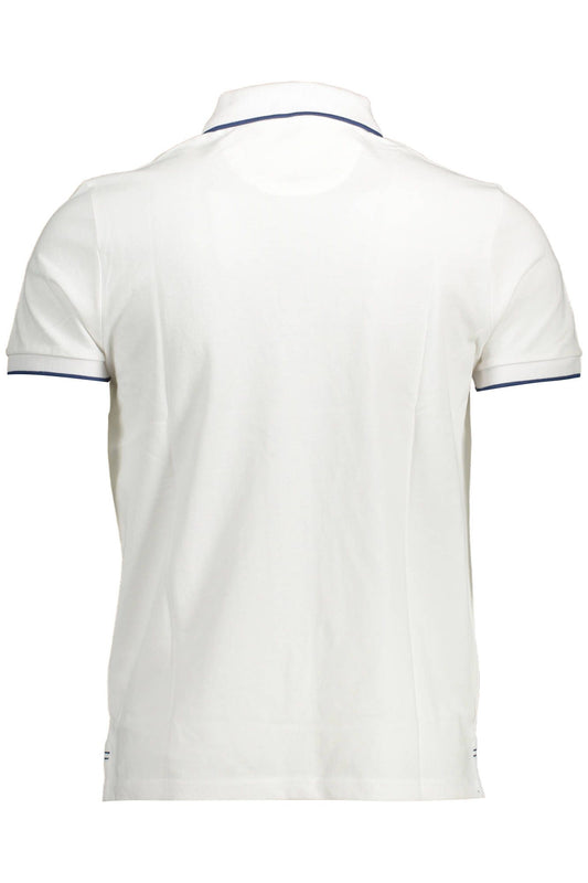Chic White Contrast Detail Polo Shirt