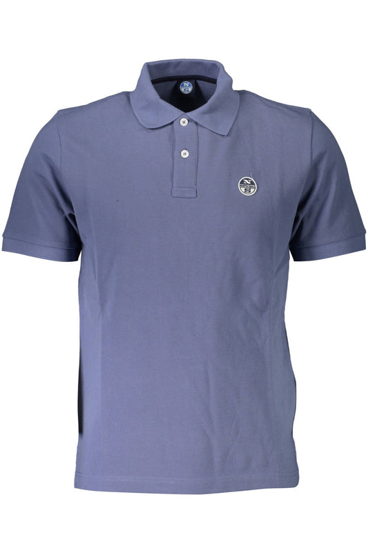 Elegant Short-Sleeved Polo in Sapphire Blue