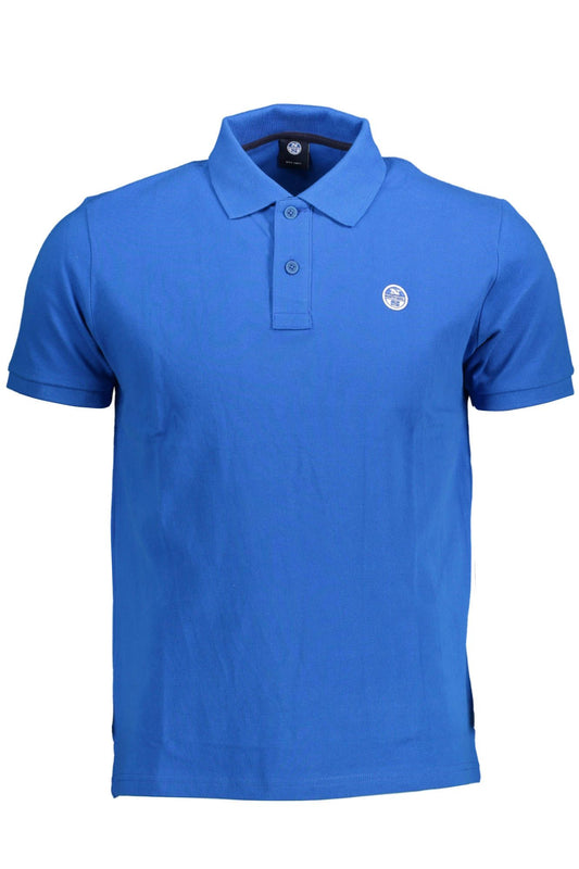 Elegant Blue Short-Sleeved Polo Shirt