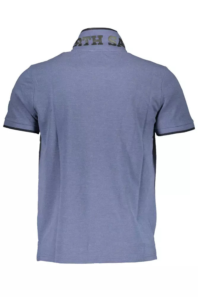 Elevated Casual Blue Polo with Contrasting Details