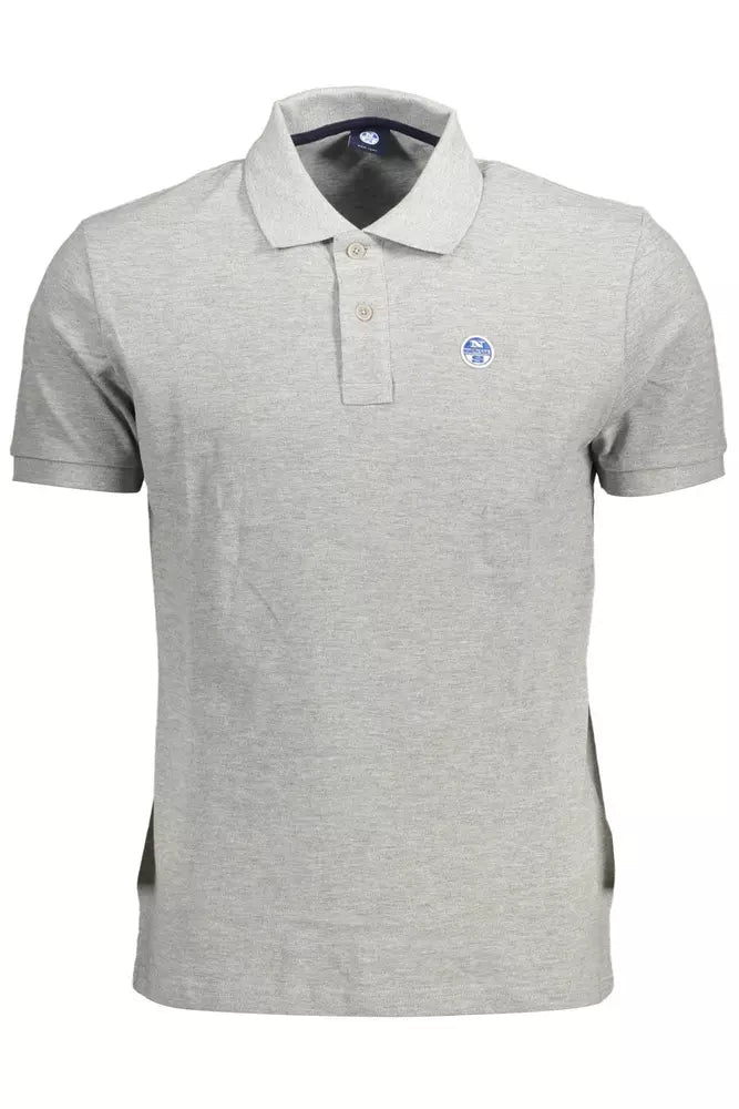 Elegant Gray Short-Sleeved Polo Shirt