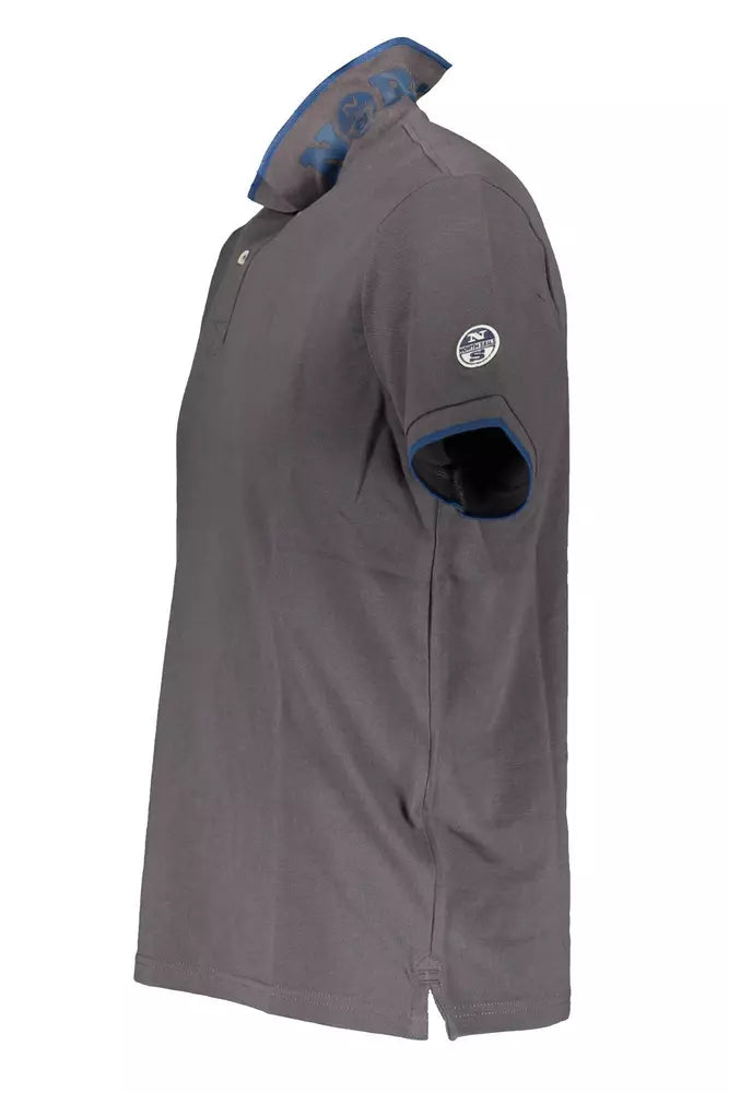 Elegant Gray Short-Sleeved Polo Shirt