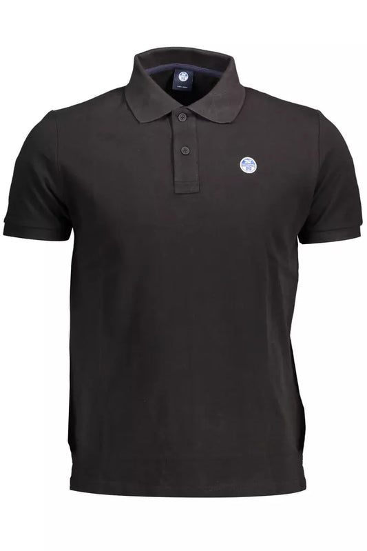 Elegant Short-Sleeved Black Polo Shirt