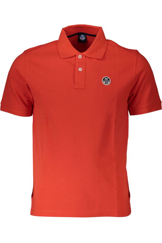 Chic Red Cotton Polo with Logo Embellishment