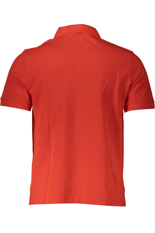 Chic Red Cotton Polo with Logo Embellishment