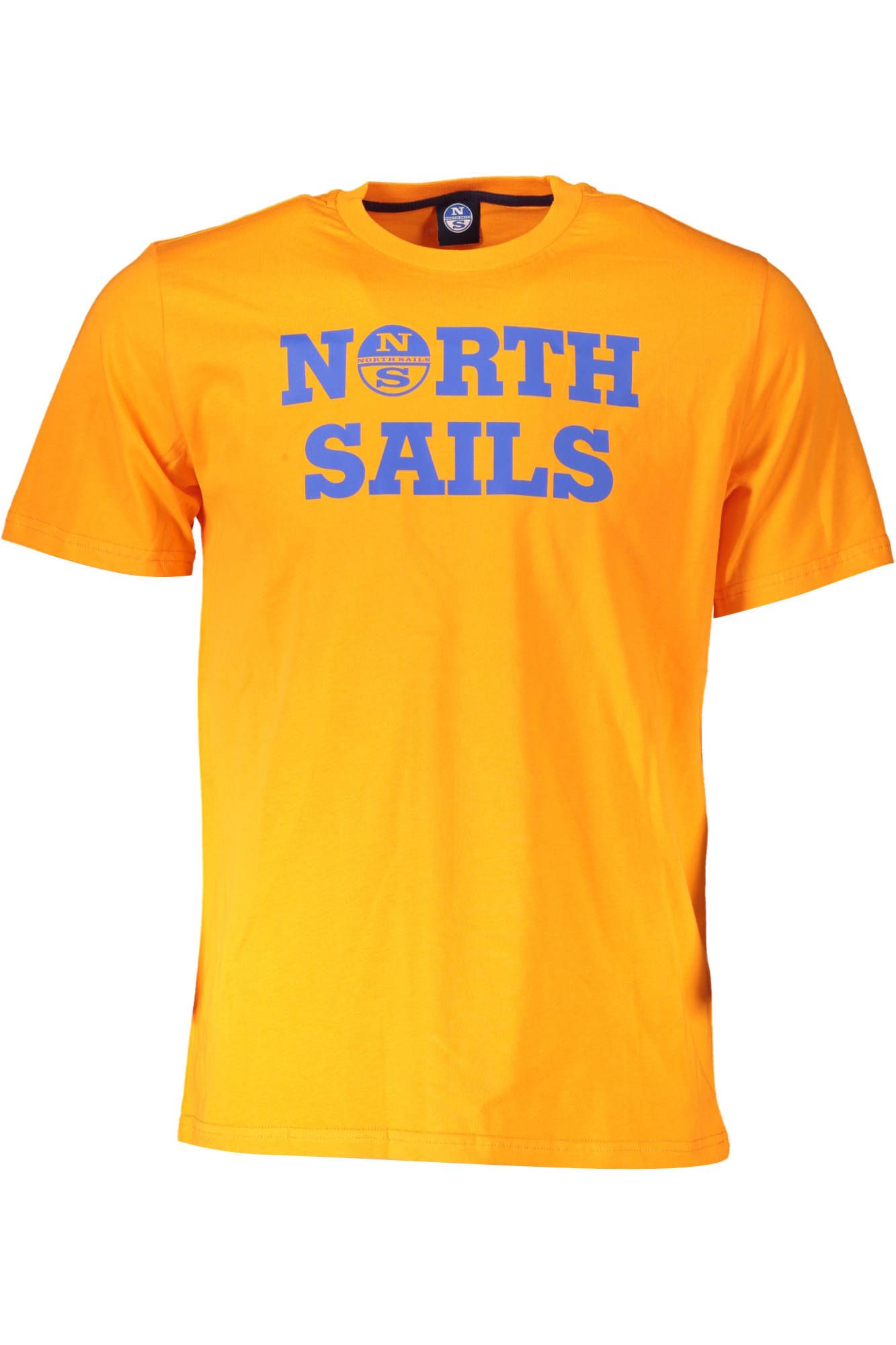 Vibrant Orange Cotton Tee with Logo Print