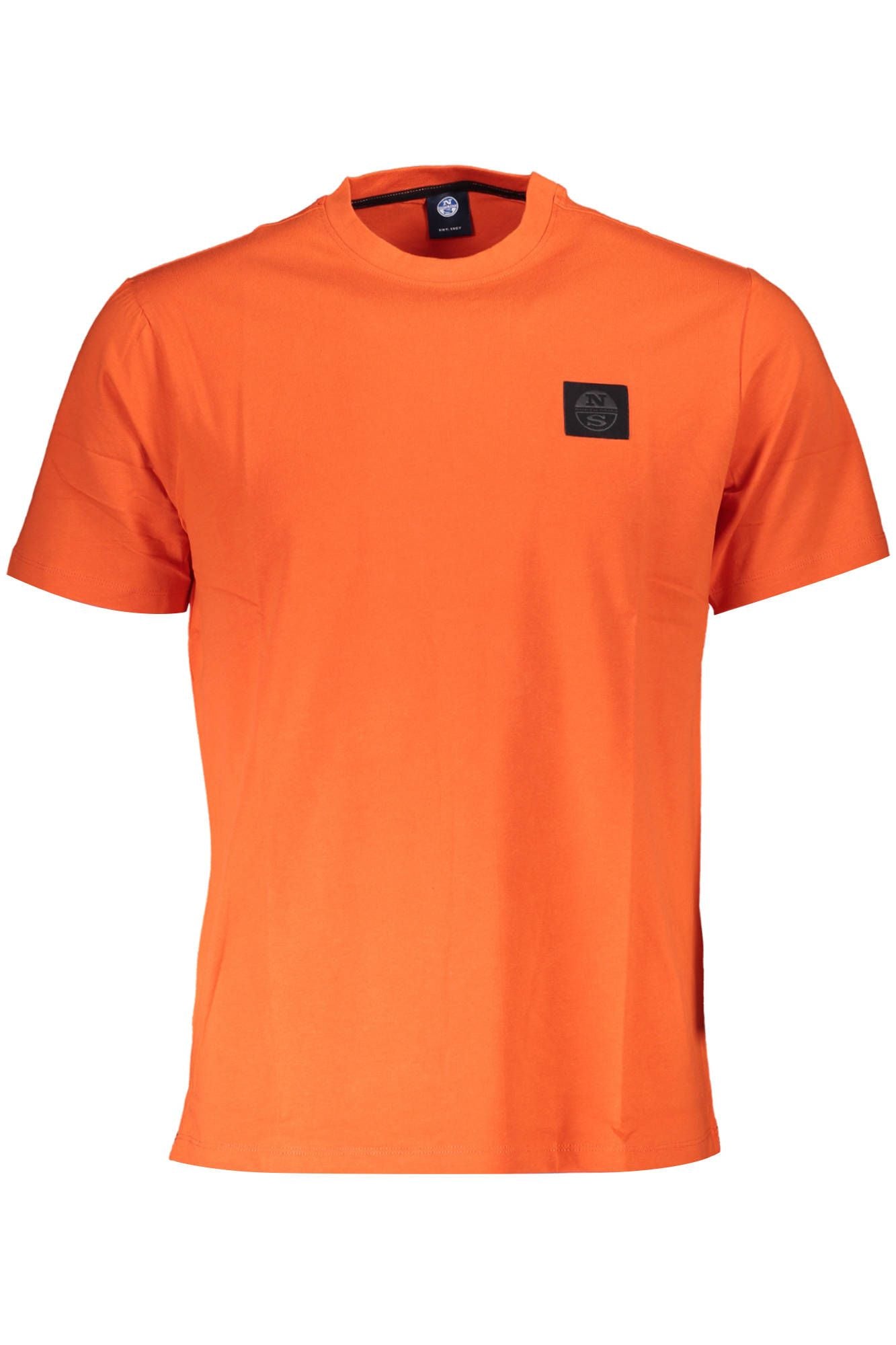 Vibrant Orange Organic Tee with Iconic Emblem