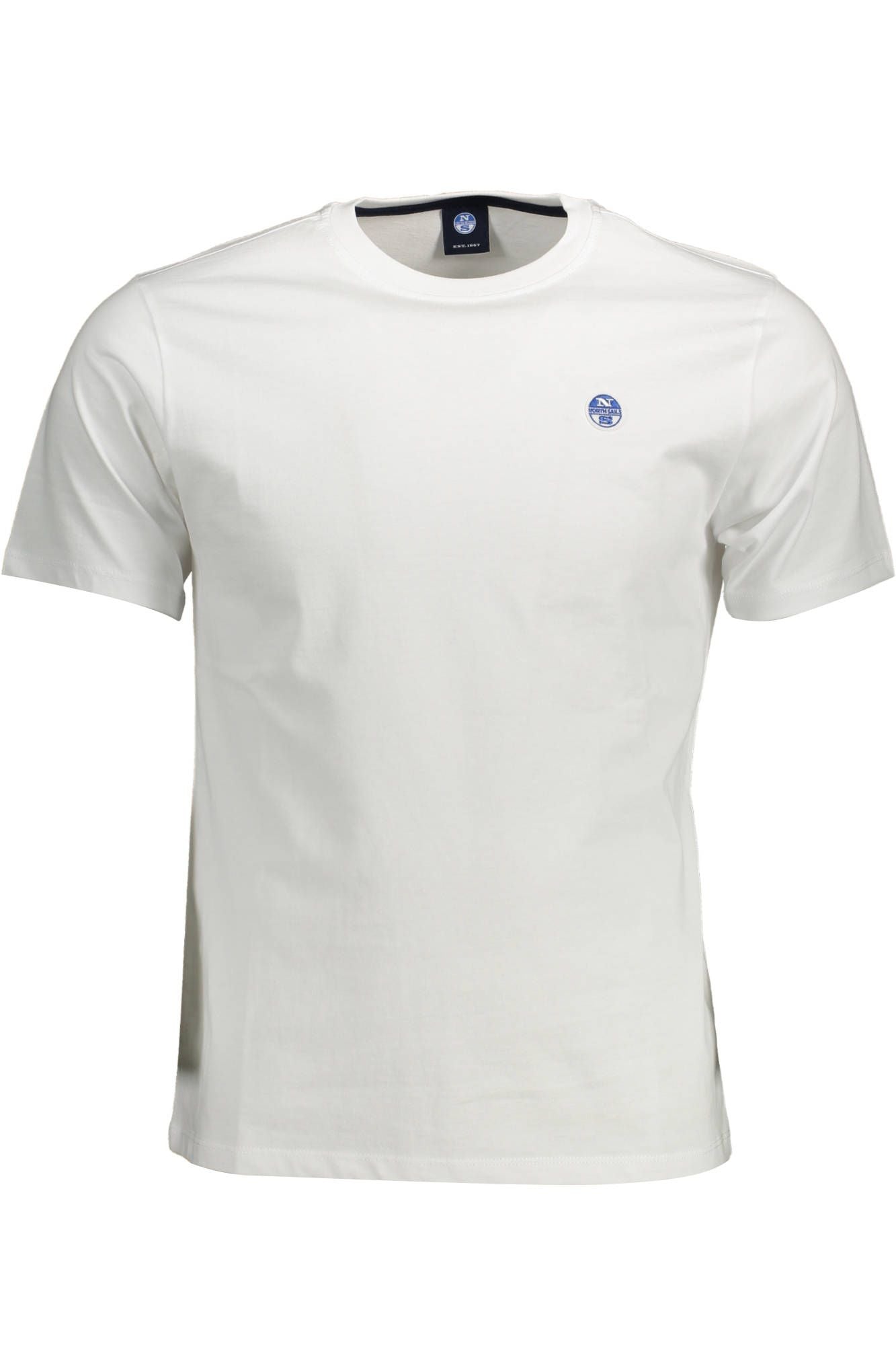 Elegant White Round Neck Cotton Tee