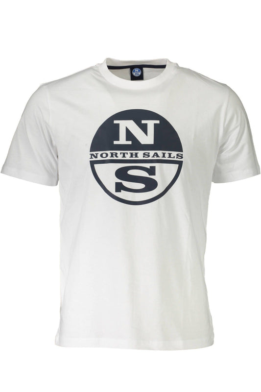 Crisp White Cotton Tee with Signature Print