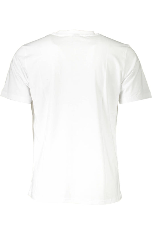 Chic White Cotton Tee with Logo Accent