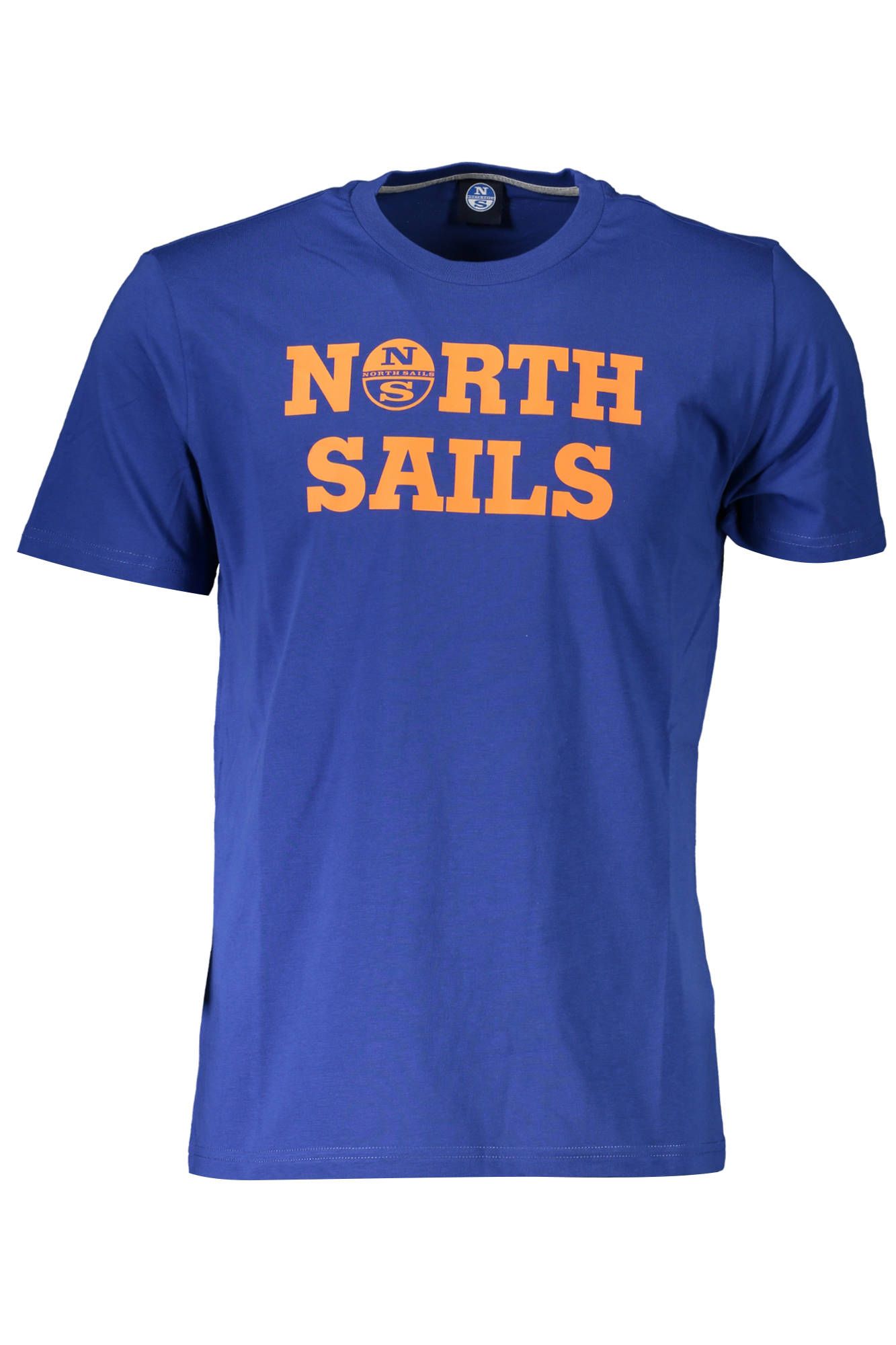 Chic Blue Cotton Tee with Signature Print