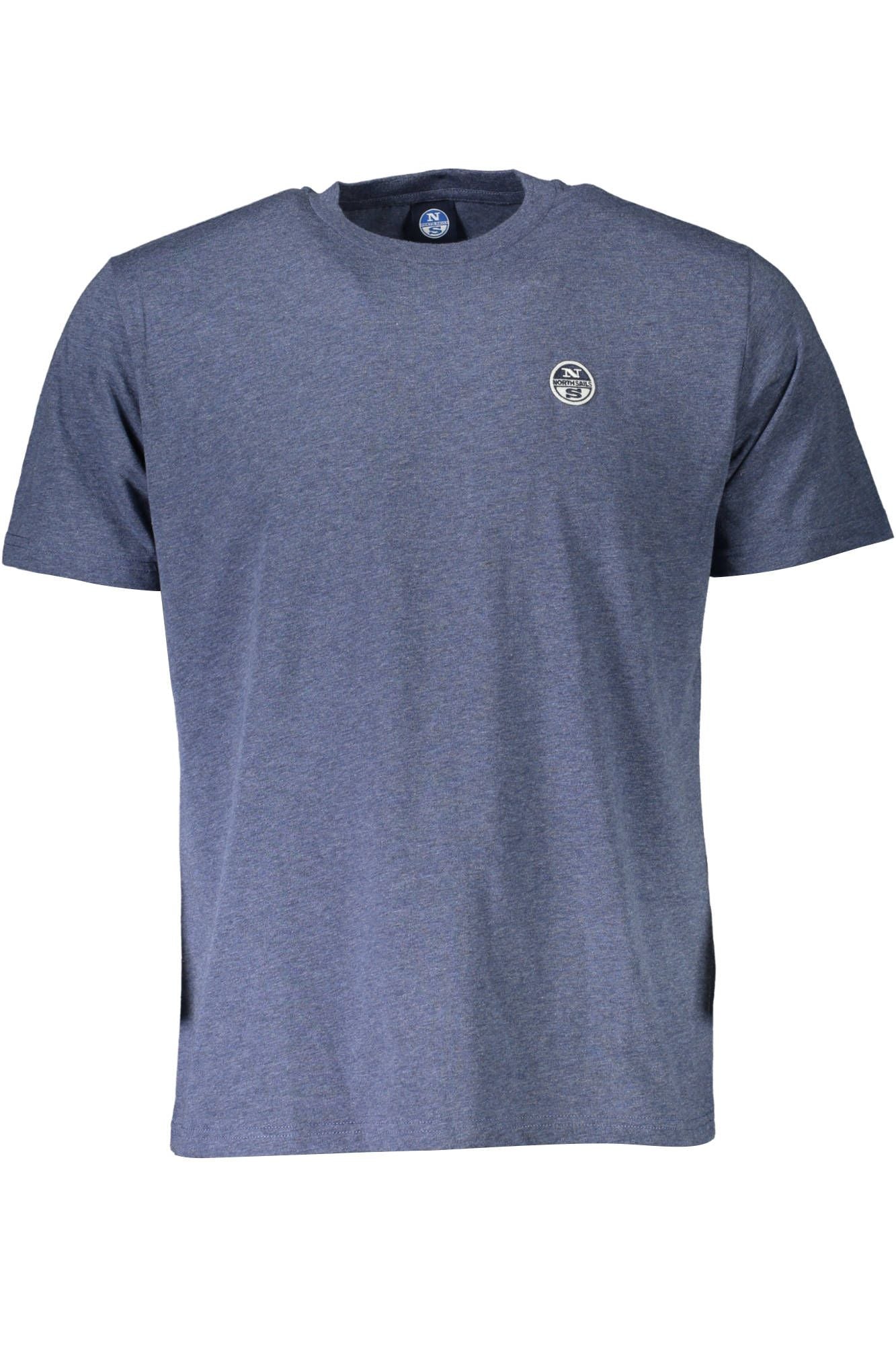 Classic Blue Cotton Tee with Logo Detail