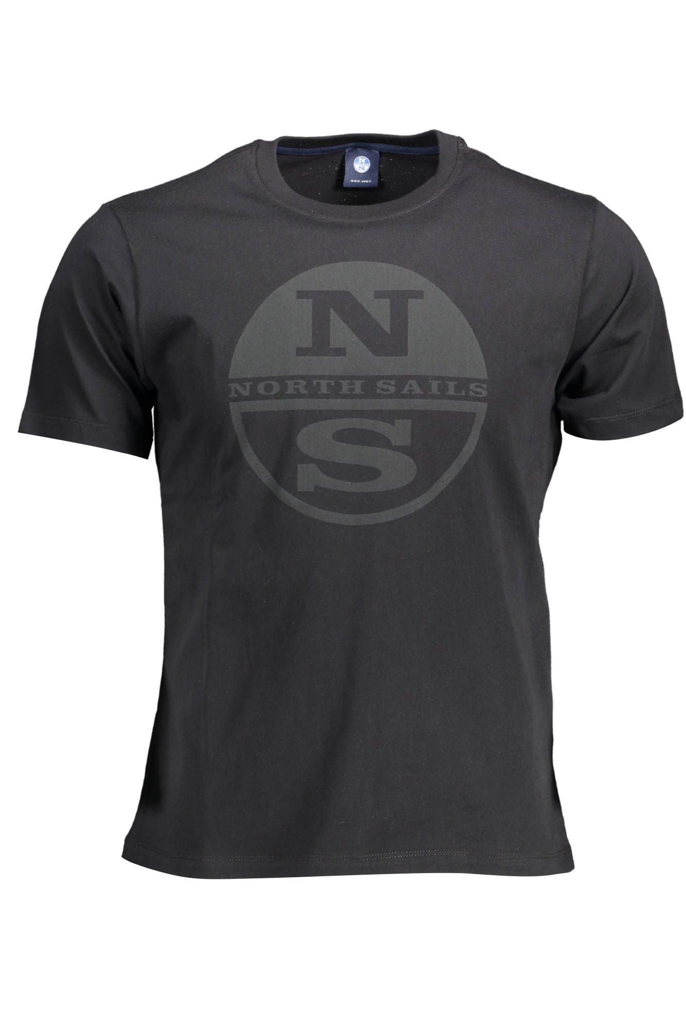 Sleek Black Cotton Tee with Iconic Print