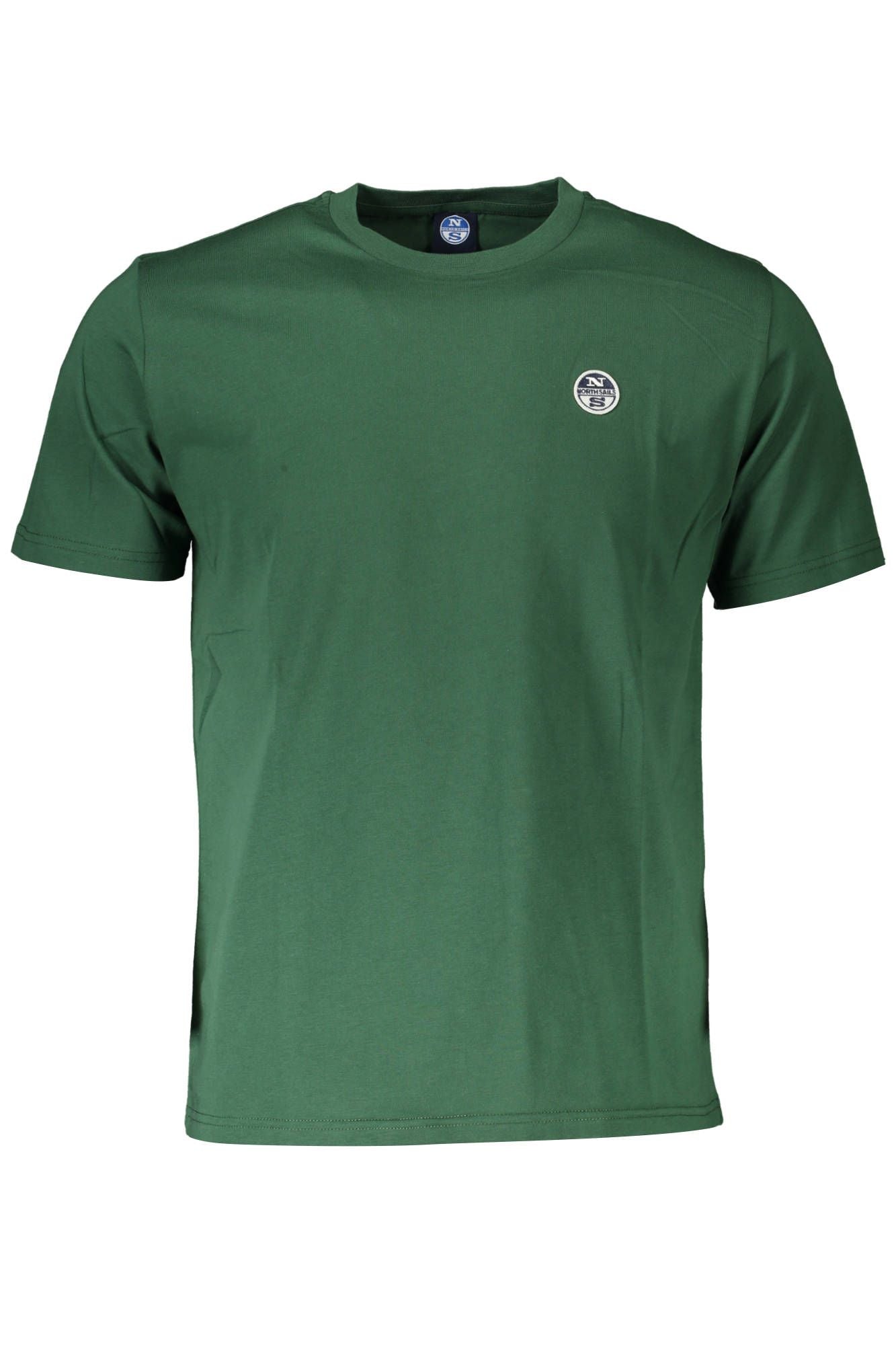 Elegant Green Short-Sleeved Round Neck Tee